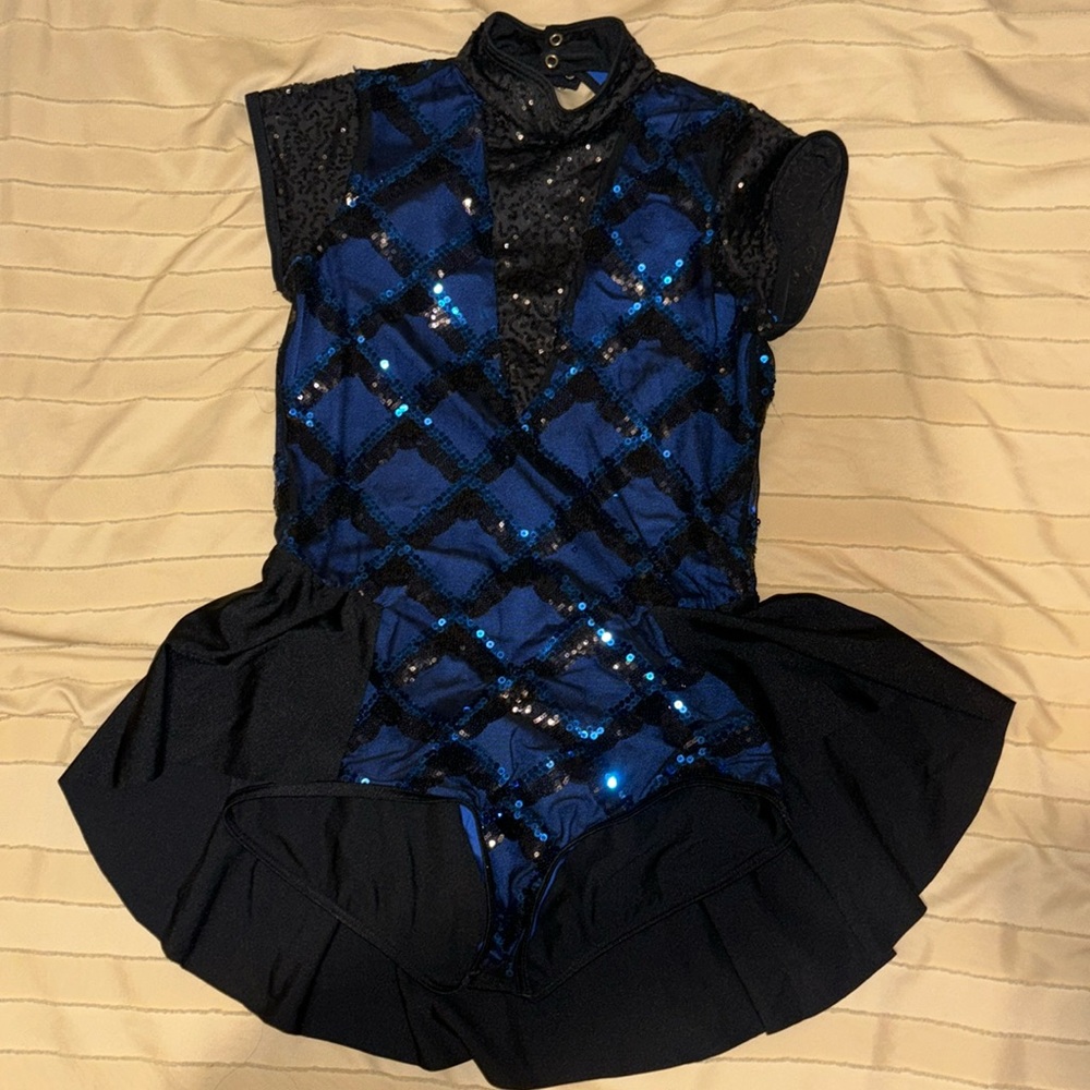 Weismann blue sequin dance costume